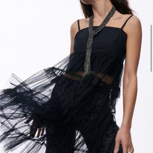 Elegant Black Sheer Tulle Dress